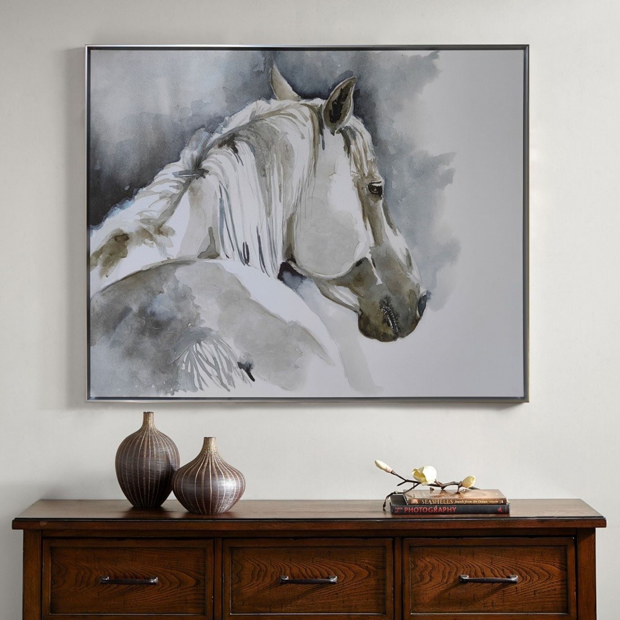 INK+IVY Derby Hand Embellished Horse Framed Canvas Wall Art, 37.18