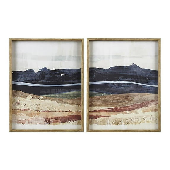 INK+IVY Dreaming 2 Pieces Framed Glass 22.7"W x 28.7"H x 1.5"D Abstract Landscape Diptych Wall Art Set in Blue/Multi
