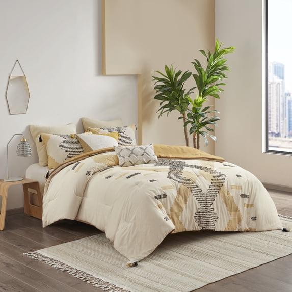 INK+IVY Full/Queen Arizona 3-Piece Cotton Comforter Set, Yellow