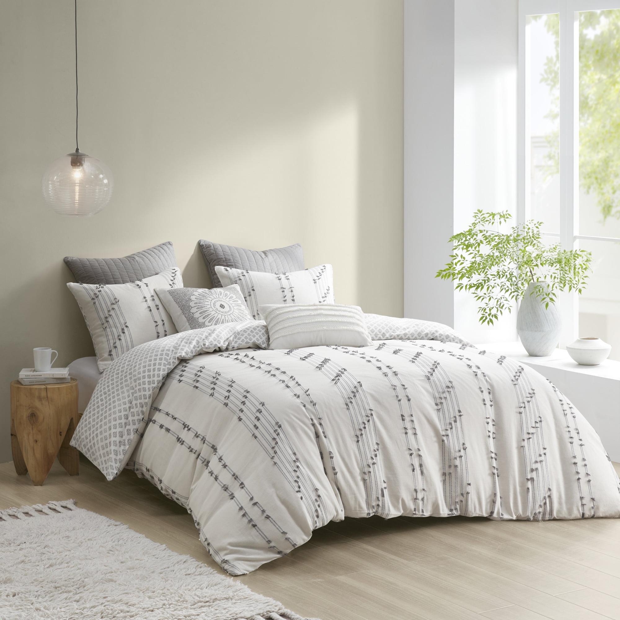 INK+IVY Full/Queen Kara 3Piece Cotton Jacquard Comforter Set, Ivory