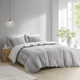 thumbnail image 1 of INK+IVY Kara 3 Piece Full/Queen Cotton Jacquard Duvet Cover Set Gray, 1 of 6