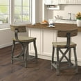 thumbnail image 1 of INK+IVY Lancaster Oak and Silver Counter Stool with Back II104-0429, 1 of 4