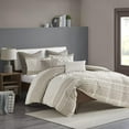 thumbnail image 1 of INK+IVY Mila 3-Piece Modern Cotton Printed Comforter Set with Chenille in Brown, 1 of 4