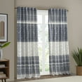 thumbnail image 1 of INK+IVY Mila Cotton Printed Curtain Panel with Chenille detail and Lining - 84" - Navy, 1 of 7