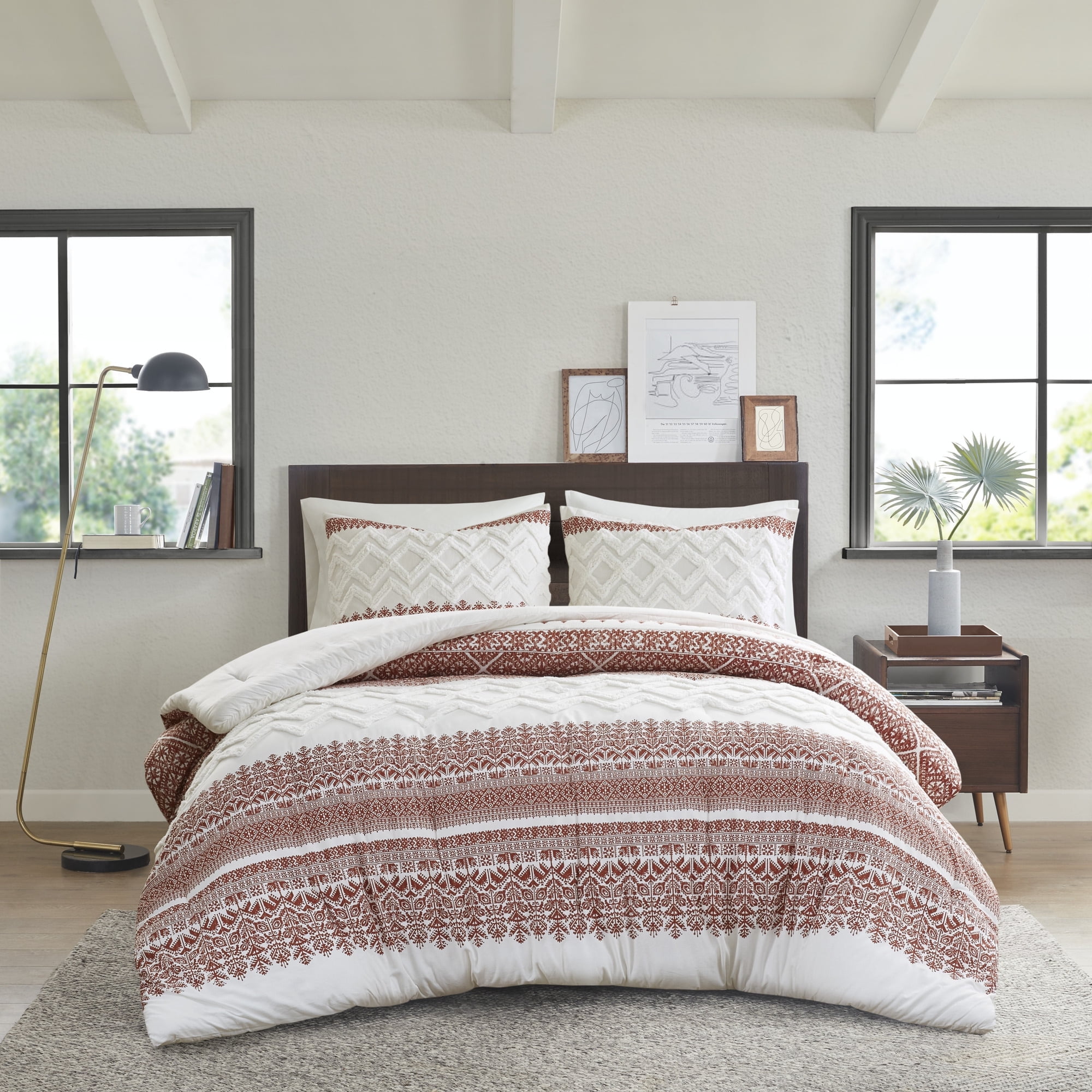 Auburn King Cotton Comforter Set with Chenille Tufting