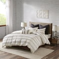 thumbnail image 1 of INK+IVY Rhea Cotton Clipped Jacquard Comforter Mini Set in Ivory/Charcoal, 1 of 11