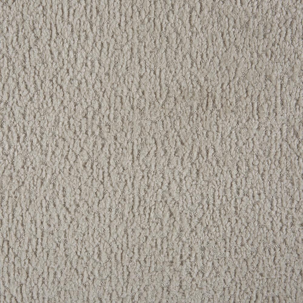 Beige Boucle Fabric Waterfall Bench with Rounded Corners