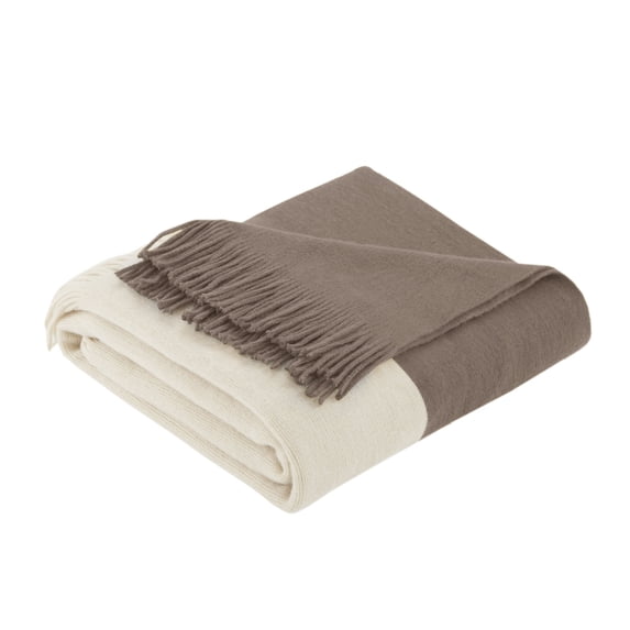 INK+IVY Stockholm Color Block 50 x 60" Throw, Taupe, Twin