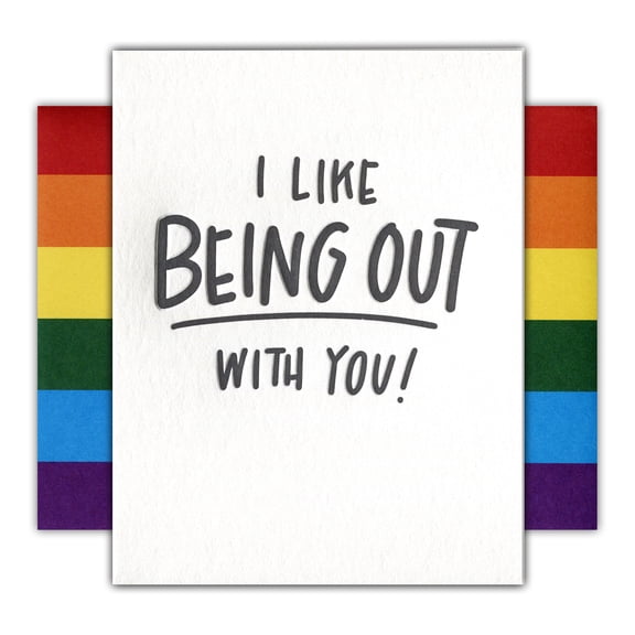 INK MEETS PAPER Pride Greeting Card - Out with You - single card