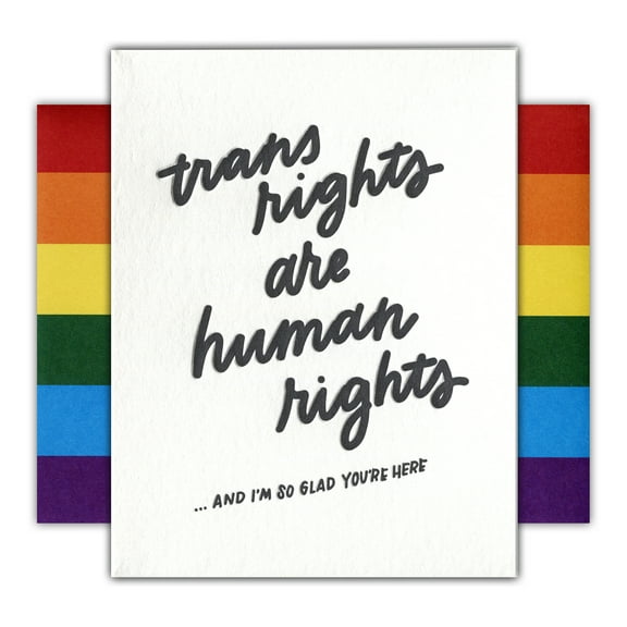 INK MEETS PAPER Pride Greeting Card - Trans Rights - single card