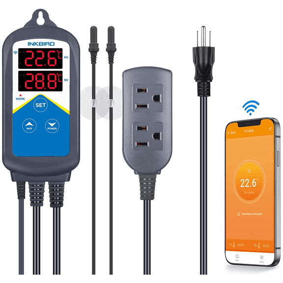 INKBIRD Aquarium Thermostat Digital Heating Temperature Control App Monitoring