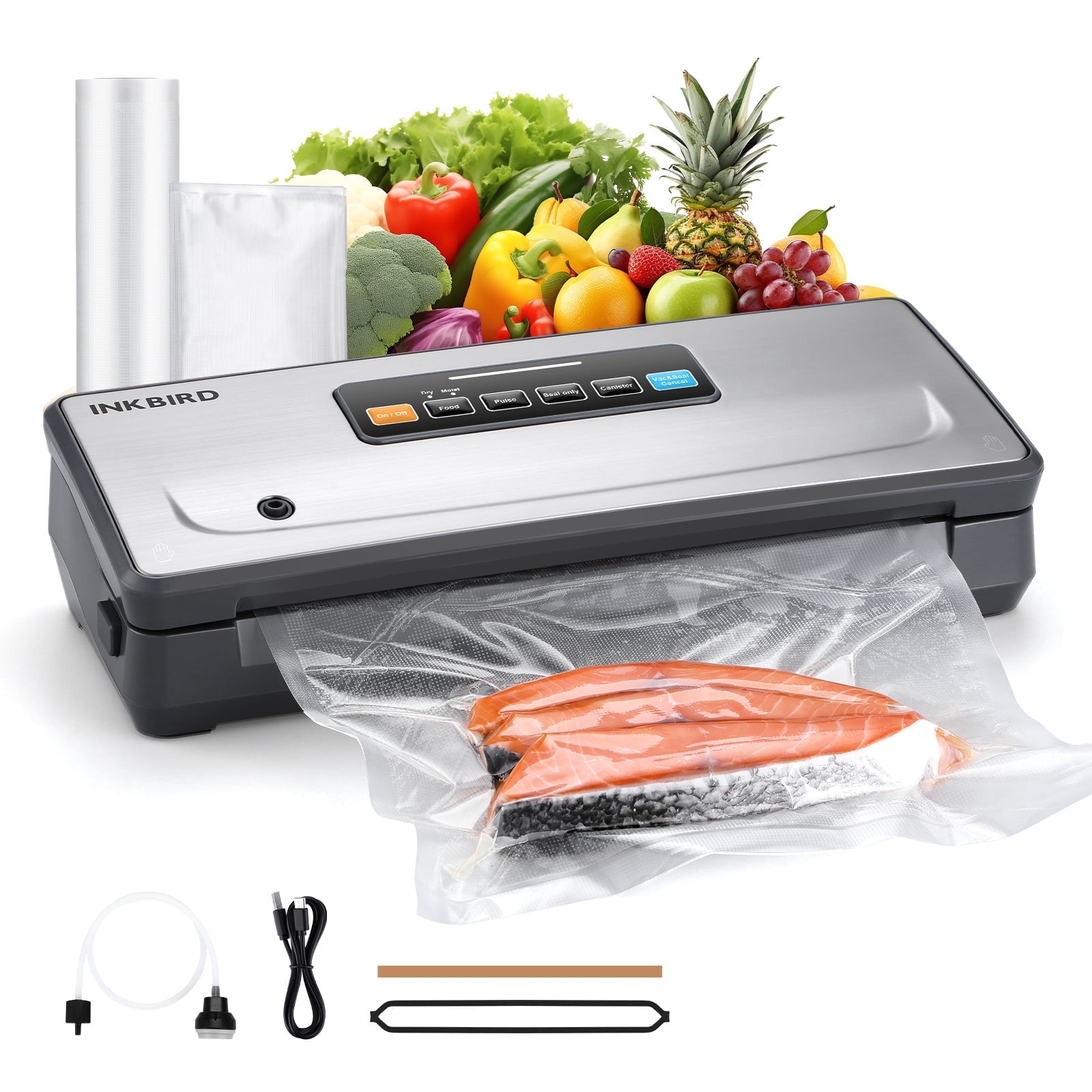 Inkbird Cordless Vacuum Sealer Machine Vacuum Sealers with Bag Cutter,90Kpa