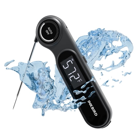 INKBIRD Instant Read Meat Thermometer, IP65 Waterproof, 0.5 Sec Fast Reading, Super Accurate Detection, Handy Food Thermometer for Indoor Outdoor Cooking, BBQ, Baking, Deep Frying, Home Brewin