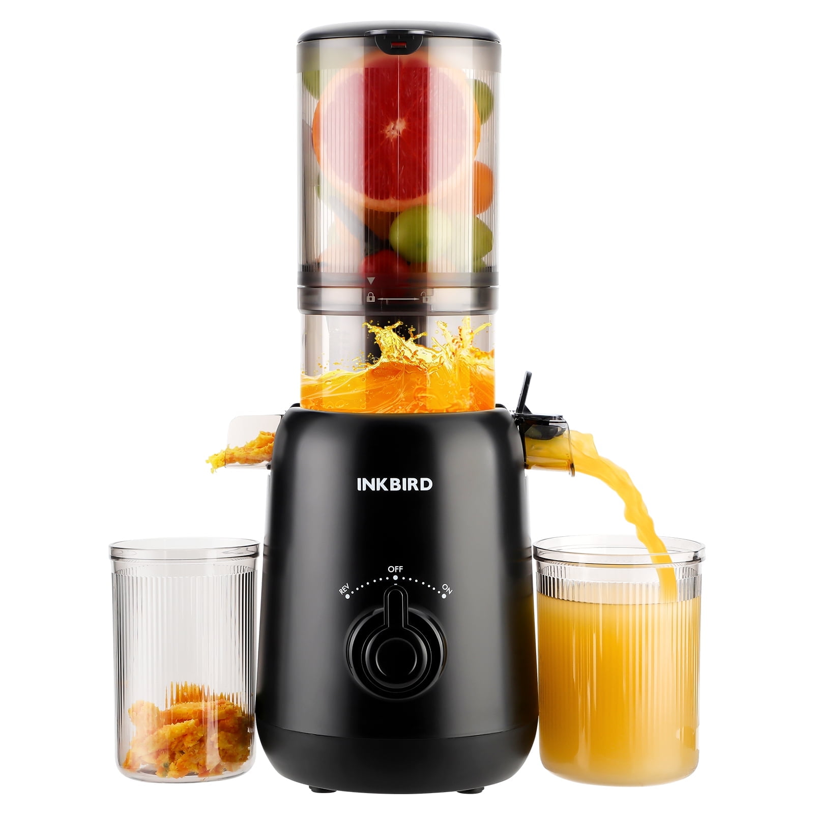 INKBIRD Juicer Machine, Cold Press Juicer with Wide Mouth Feed Chute and Pre-cutter, Automatic Shutdown Function, Faster Installation, More Juice Yield