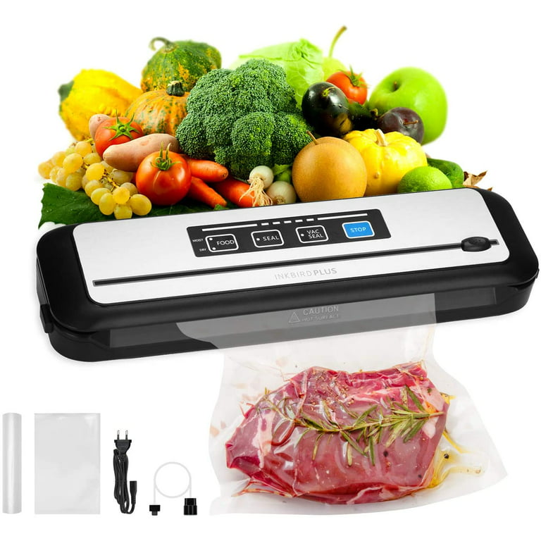 INKBIRD Vacuum Sealer Machine, Dry & Moist Sealing Modes,Built-in Cutter,  with Starter Kit, Automatic PowerVac Air Sealing Machine for Food