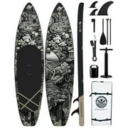 INKED ODYSSEY 11FT x 33 Super Wide Inflatable Stand Up Paddle Board, Ultra Stable Wide SUP Up to 2 people/375LB Fully equipped w/ Premium SUP Accessories