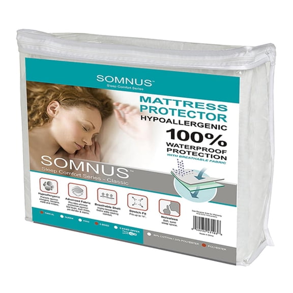 INKFISH Inspired, LLC Somnus Sleep Comfort Classic Waterproof Mattress Protector - SIZE: QUEEN