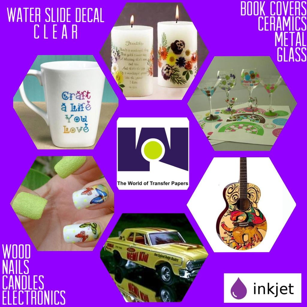 INKJET CLEAR WATERSLIDE FILM Model, Ceramic, Decal Paper 5 sheets 8.5