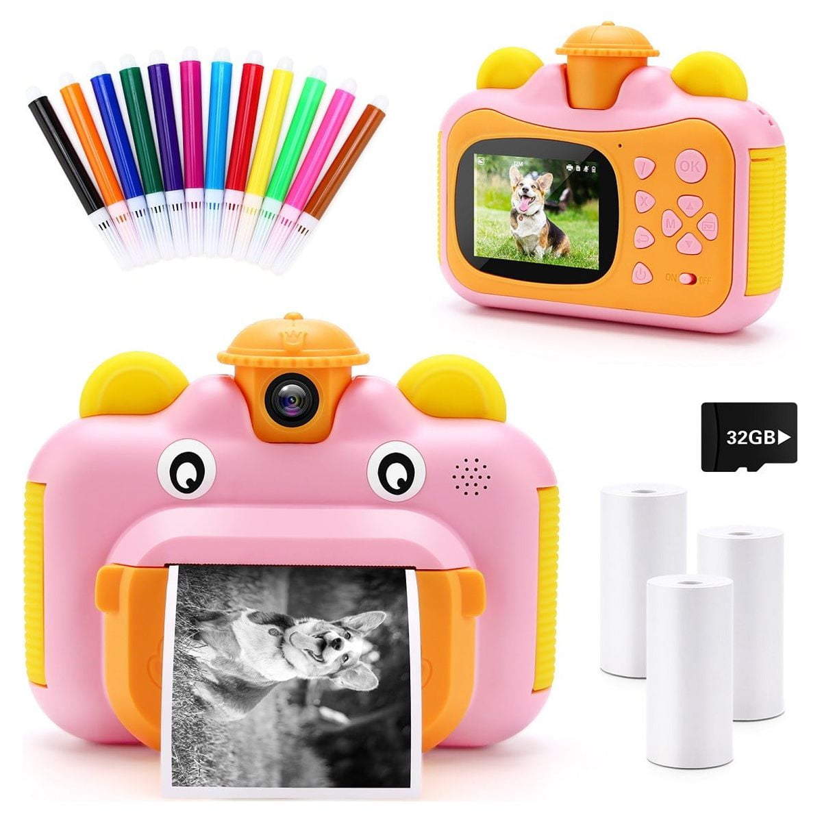 Instant Print Camera for Kids Selfie Video Digital Camera with Paper Film  Girls Boys Children Mini Learning Toy Gifts - AliExpress