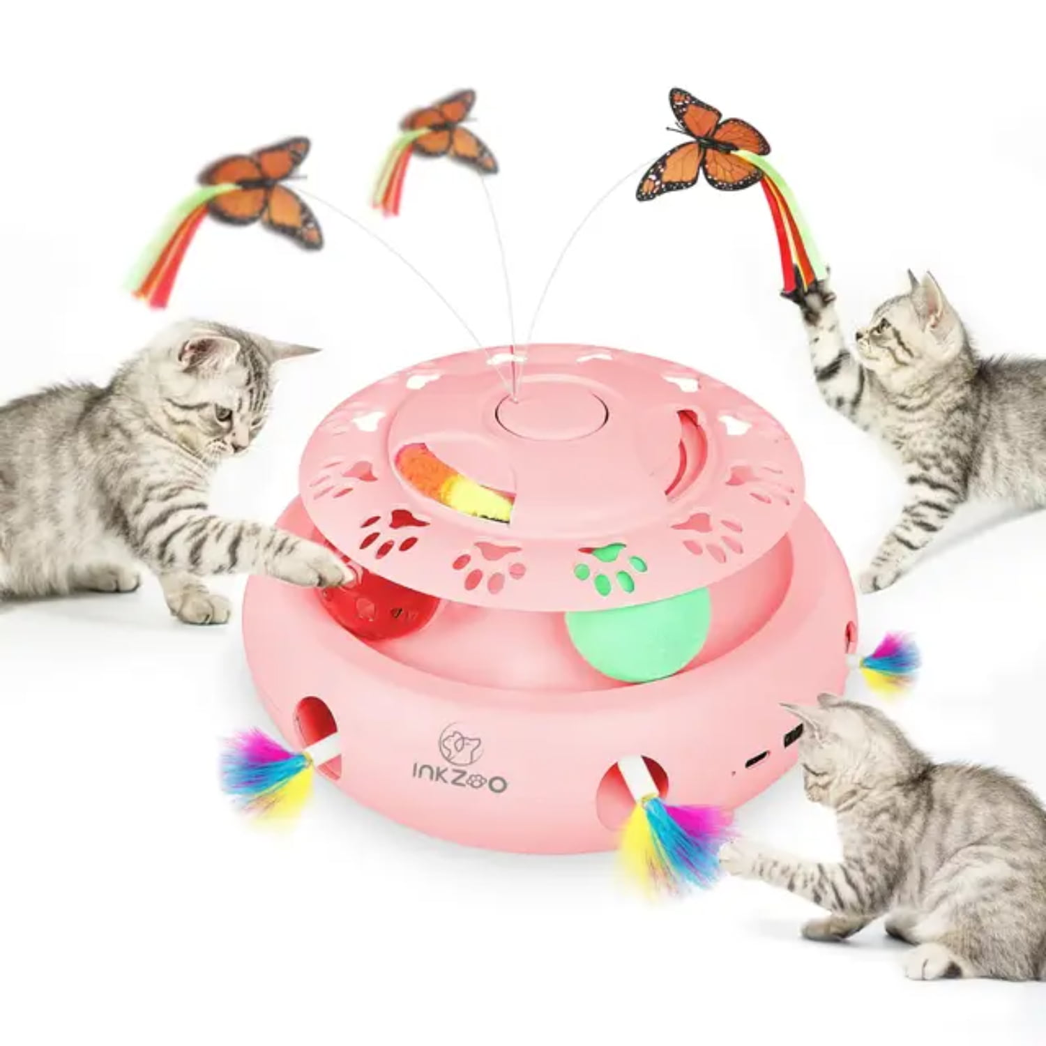 INKZOO‘s Engaging Smart Interactive Cat Toys for Indoor Cats Exciting Automatic WhackAMole
