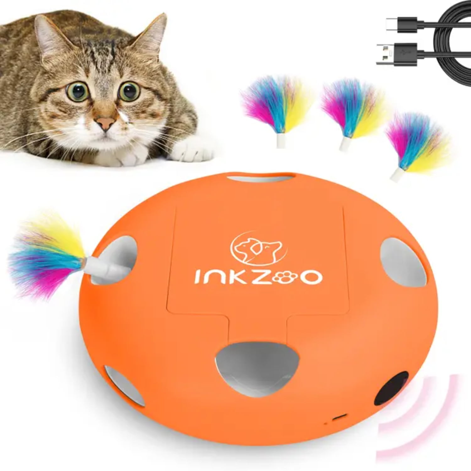 INKZOO‘s Engaging Smart Interactive Cat Toys for Indoor Cats Exciting