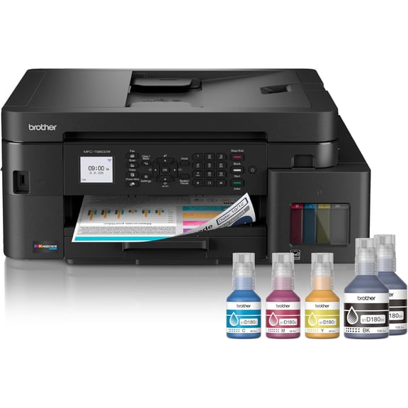 INKvestment Tank 980 Wireless and Ethernet Color Inkjet All-in-One Printer with Multipurpose Tray | Includes up to 3 Years of Ink in-Box(1) Limited Warranty(2) (MFC-T980DW)