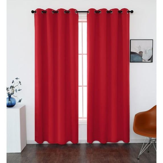 INLINAS 42W x 84L Inch Blackout Curtains for Bedroom, Thermal Insulated, Noise Reduction, Energy Saving Set of 2 Panels, Coral Pink