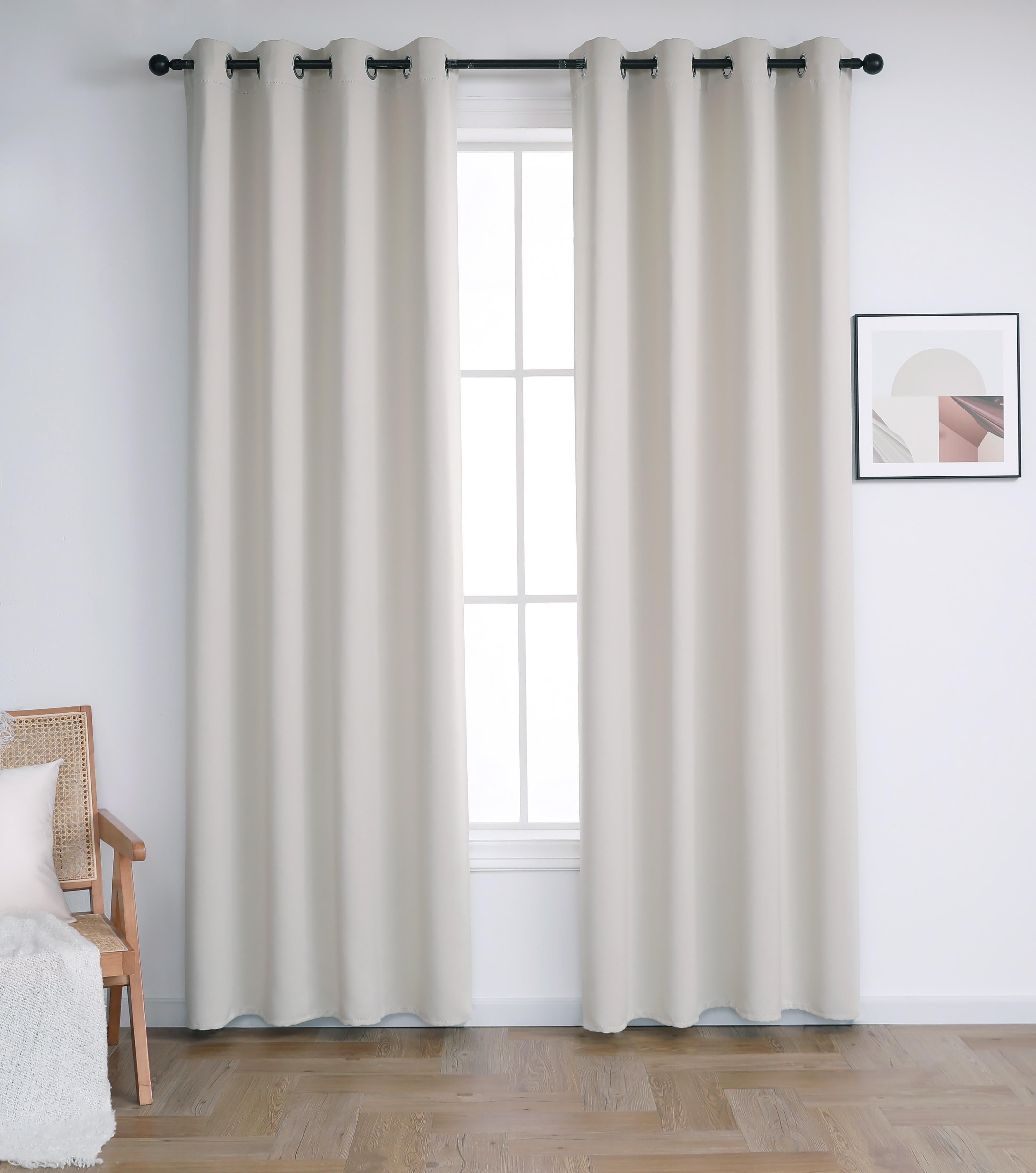 INLINAS 52W x 84L Inch Blackout Curtains for Bedroom, Thermal Insulated, Noise Reduction, Energy Saving Set of 2 Panels, Beige