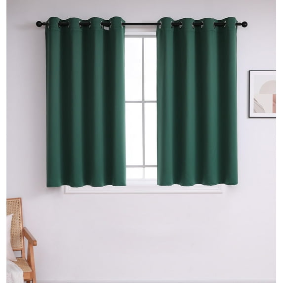 INLINAS Blackout Curtains for Bedroom, Thermal Insulated, Noise Reduction, Energy Saving Set of 2 Panels, Dark Green, 42W x 54L Inch