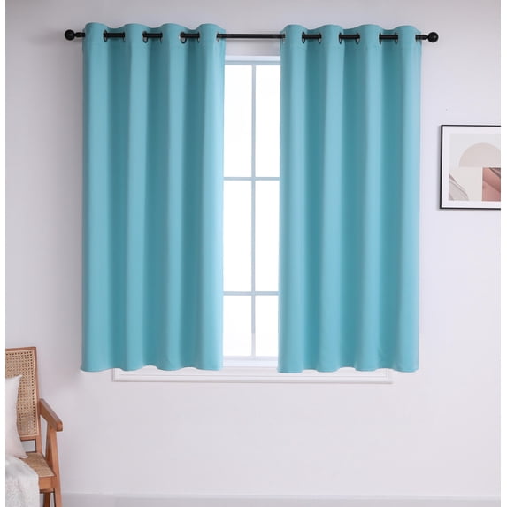 INLINAS Blackout Curtains for Bedroom, Thermal Insulated, Noise Reduction, Energy Saving Set of 2 Panels, River Blue, 52W x 63L Inch