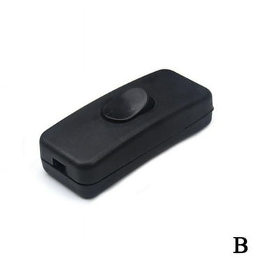 INLINE SWITCH 2A BLACK WHITE For TABLE STANDARD LAMP CORD ELECTRIC ROCKER*} I4W8