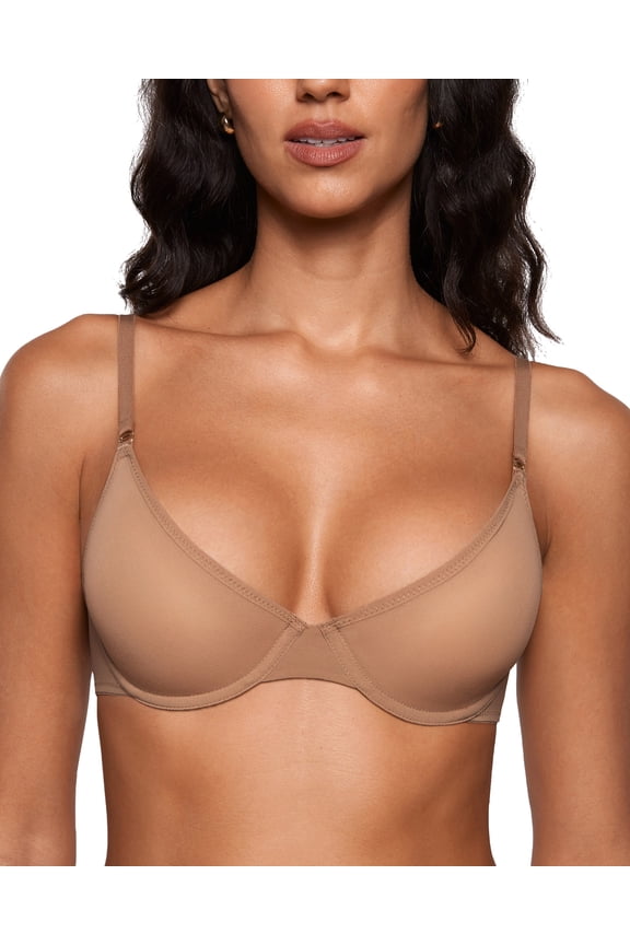 Women's Cosnufy Sheer Balconette Bra Demi Unlined Plunge Mesh See Through Sexy Bras Underwire