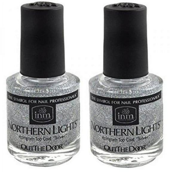INM Northern Lights Hologram Silver Top Coat 2x