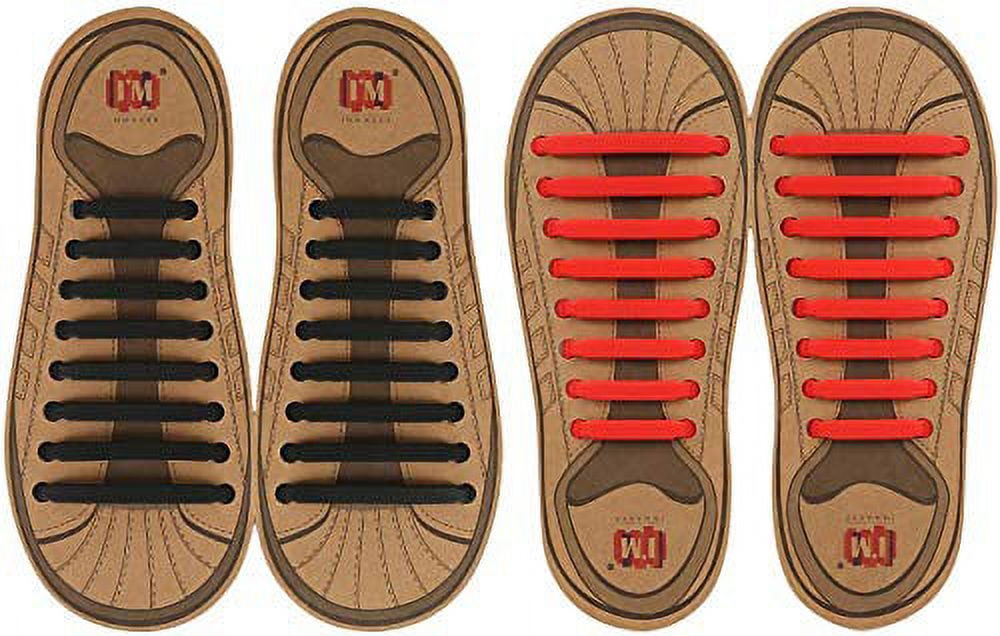 Inmaker No Tie Shoe Laces for Adults and Kids, Elastic Shoelaces for Sneakers, Rubber Silicone Tieless Laces