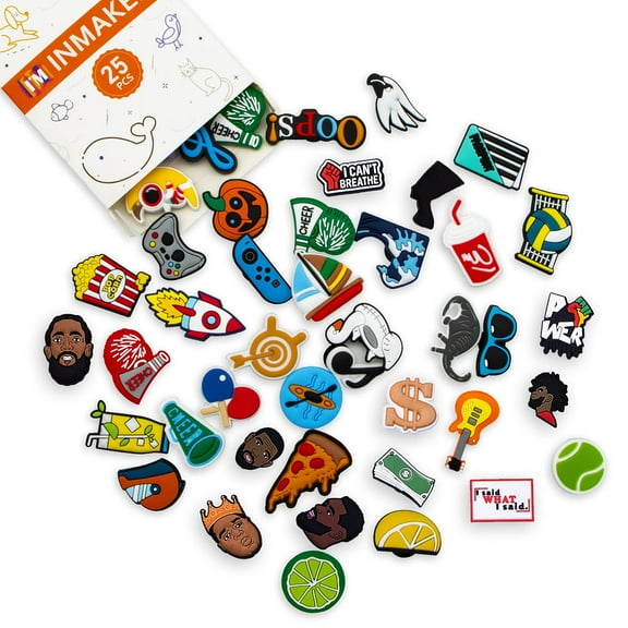 INMAKER Shoe Charms, 25 100 PCS Decoration Charms for Girls Women Kids and Men