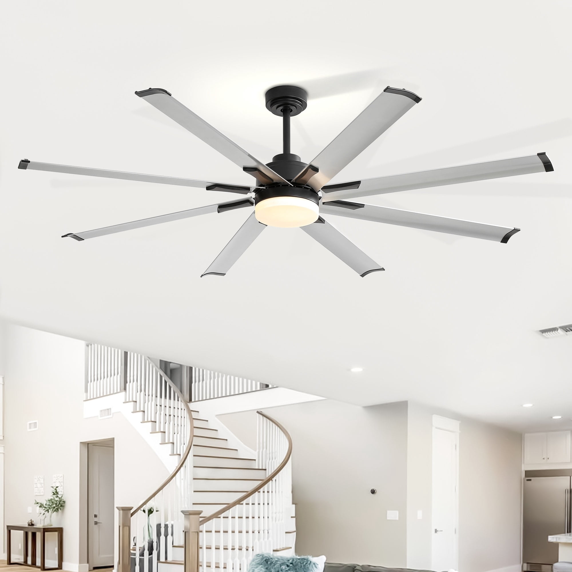 INNER DECOR INC 72-in Gold LED Indoor Chandelier Ceiling Fan with Light ...