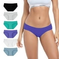 thumbnail image 1 of INNERSY 6-Pack Cotton Low Rise Bikini Underwear for Women(2XL,Blue Tones), 1 of 8