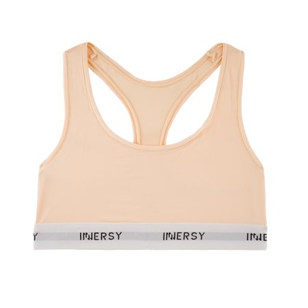 INNERSY Cotton Modal Bralette – No Padding, Wireless, Lightweight for Daily Wear(X-Large,Light Peach)
