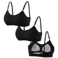 thumbnail image 1 of INNERSY Cotton Padded Training Bras for Girls, Adjustable Straps Teen Bras 3 Pack(2XL,Black), 1 of 4