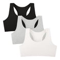 thumbnail image 1 of INNERSY Girls' Cotton Racerback Training Bras Wireless Bra for Kids 3 Pack(L,Black/Grey/White), 1 of 7