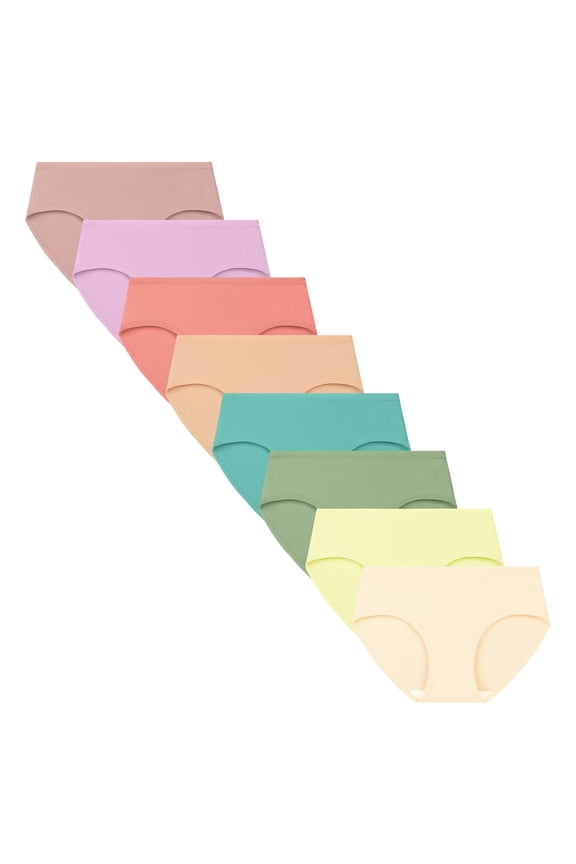 Girls Cotton Underwear Full Coverage Breathable Briefs 8 Pack for Teens Age 8-16(XL,colorful)