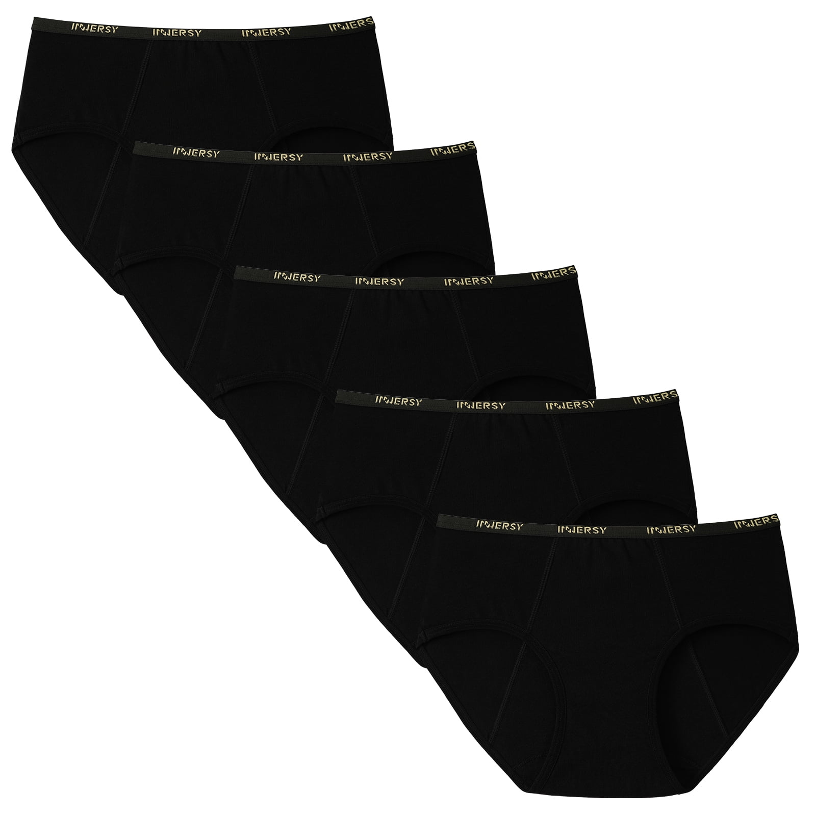 thumbnail: INNERSY Perioden Ondergoed Meisjes 3-Pack - Lekvrije Katoenen Slipjes Kleurrijk Zwart 14 Jaren