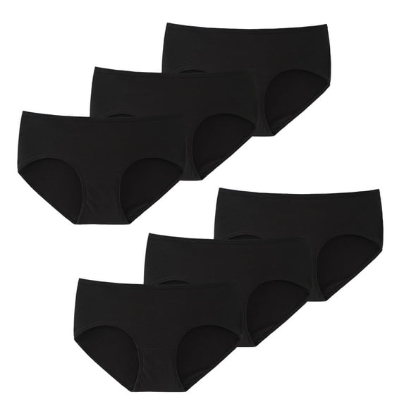 INNERSY Girls Underwear Cotton Briefs Panties for Teens 6-Pack (8-10 Years,Black)