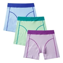 INNERSY Girls Underwear Cotton Girl Panties Boxer Briefs 3 Pack (L, Blue/Green/Purple)