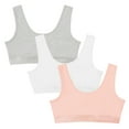 thumbnail image 1 of INNERSY Girls Wireless Bras Comfortable Cotton Little Girls Training Bras 3 Pack(S,Gray/Pink/White), 1 of 9