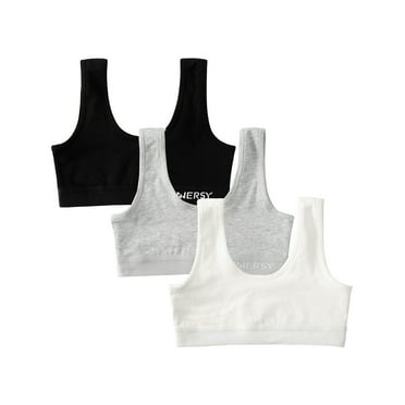 INNERSY Girls Wireless Bras Comfortable Cotton Little Girls Training Bras 3 Pack