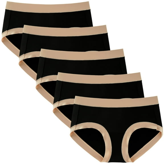 INNERSY Hipster Underwear for Women Quick Dry Mesh Microfiber Panties Briefs 5-Pack (L, Black)