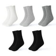thumbnail image 1 of INNERSY Kids Boys Girls Cotton Socks Colorful Crew Socks for Teens 5 Pairs(M,2 Black/White/Light Grey/Dark Grey), 1 of 6