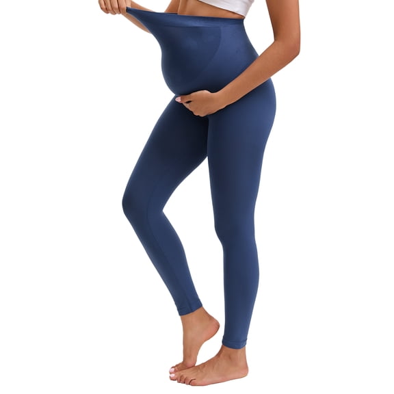 INNERSY Maternity Leggings Over the Belly High Waisted Pregnancy Yoga Pants for All Stages(XL,Dark Blue)