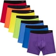 thumbnail image 1 of INNERSY Men's Boxer Briefs Cotton Stretchy Underwear 7 Pack for a Week(L,Rainbow Colors), 1 of 9